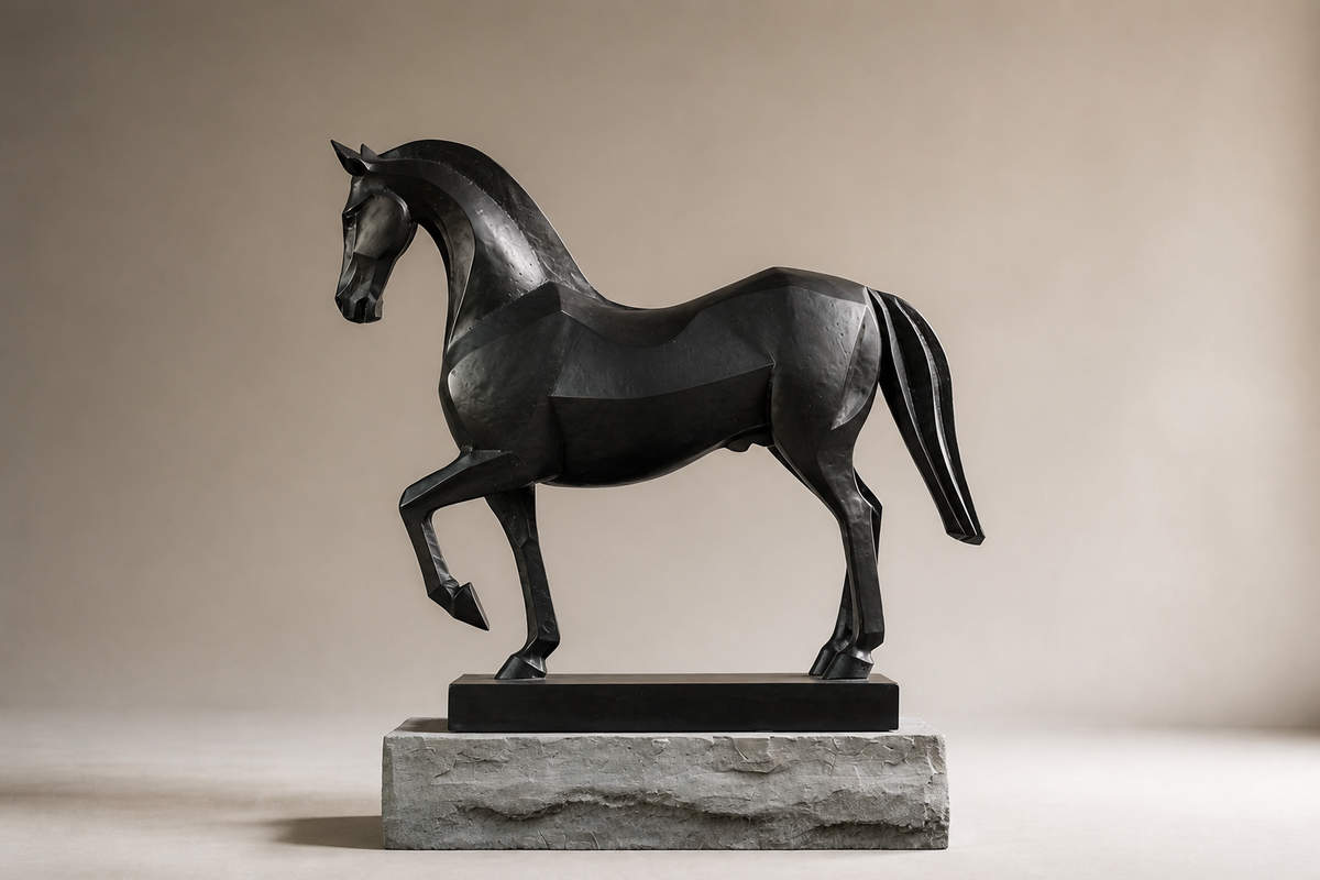 Radica — Bronze on stone sculpture by 1-OPH