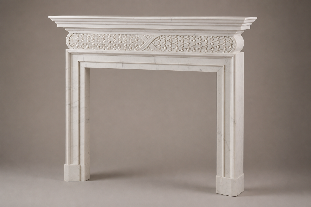 Retama fireplace, studio view of the whole piece