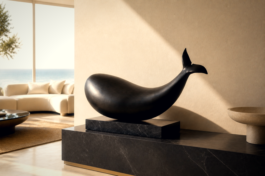 Ribazo — Bronze on black marble sculpture by 1-OPH