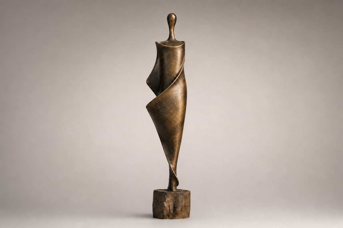 Sadu elongated bronze figure sculpture by 1-OPH