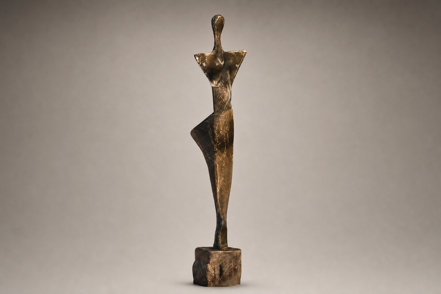 Sahar elongated bronze figure sculpture by 1-OPH