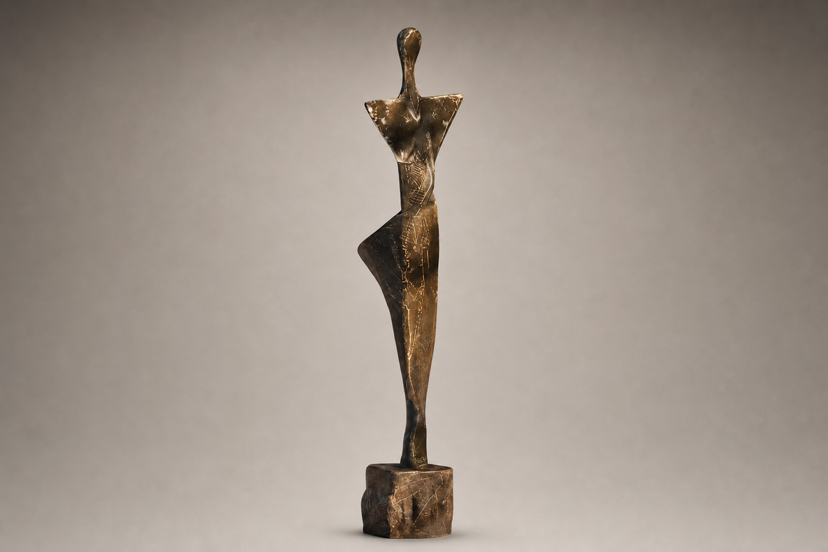 Sahar elongated bronze figure sculpture by 1-OPH