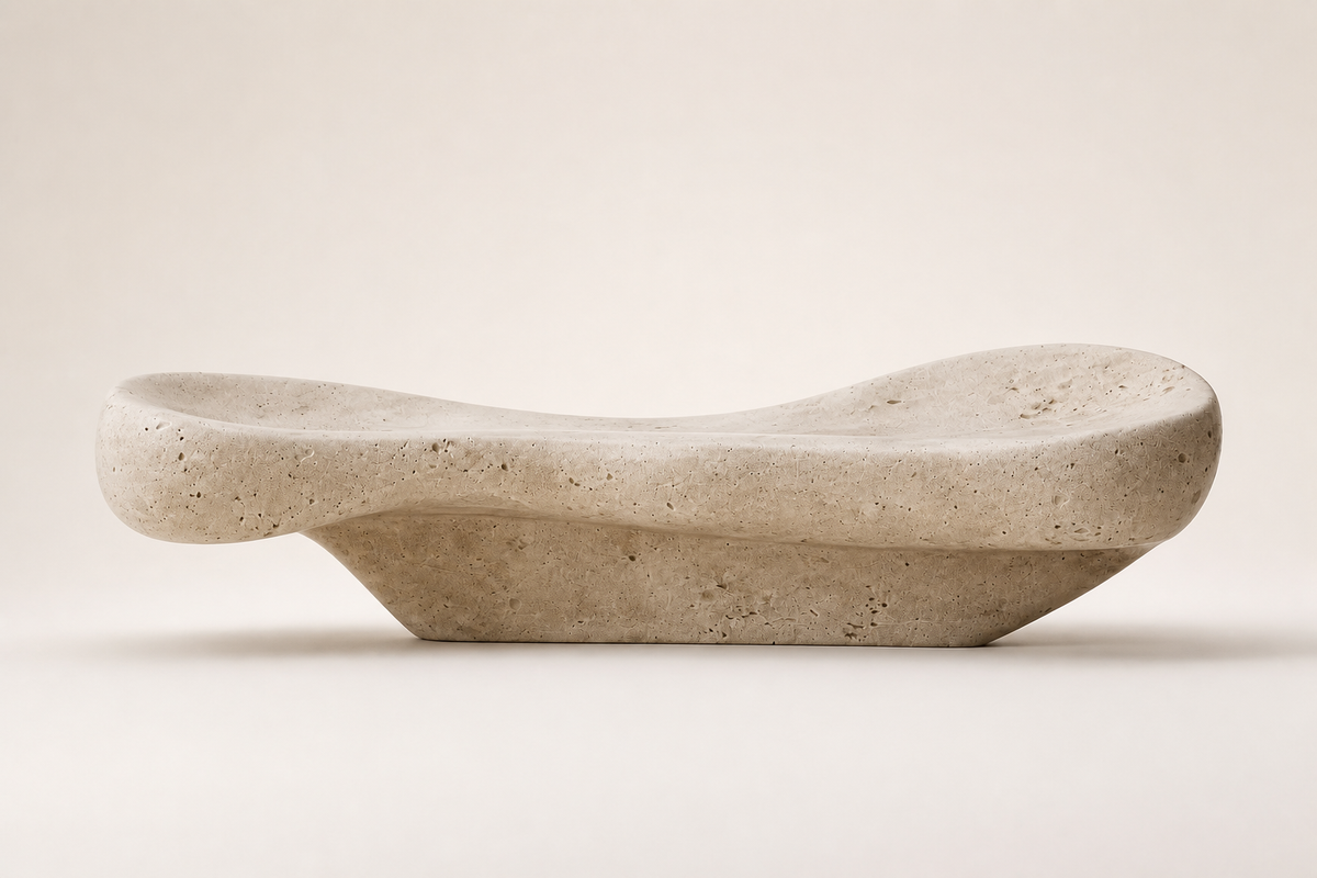 SANDWAVE MONOLITH BENCH XVI, studio view of the whole piece