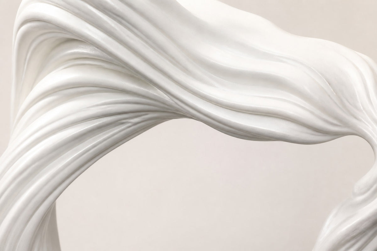 Shiranami — white ribbon fountain in a black square basin, close detail of the surface and edge