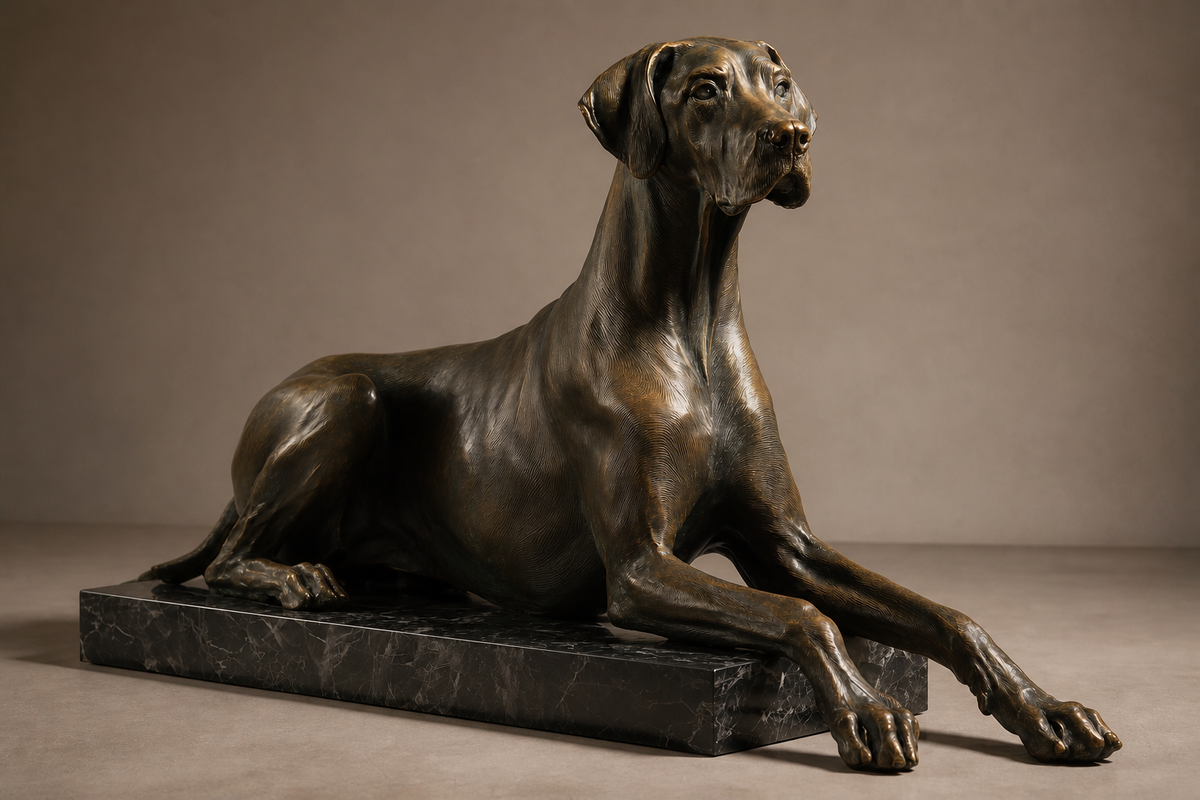 Silvana — Bronze on Nero Marquina marble sculpture by 1-OPH