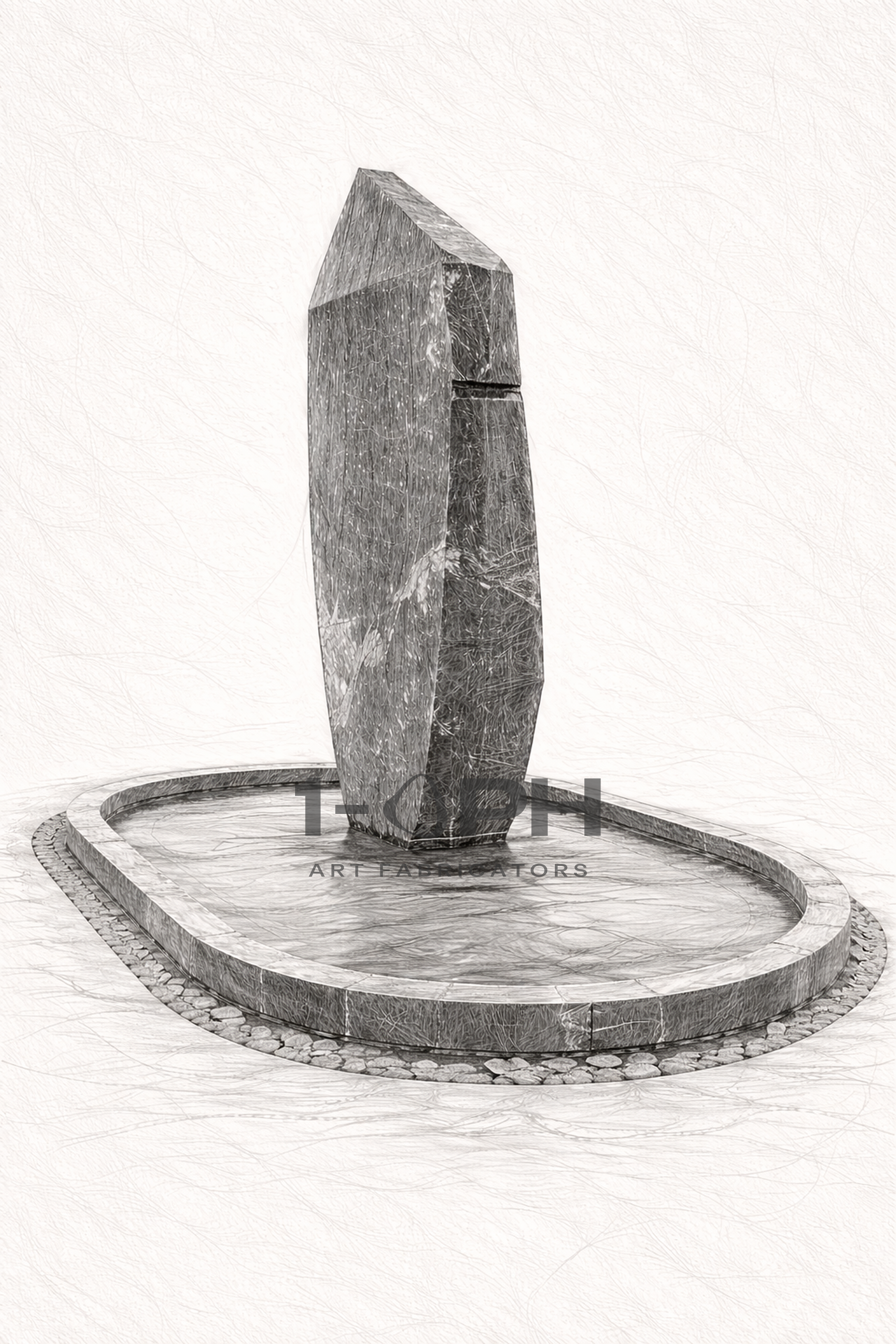 Obelisk Veil — Monumental Marble Sculpture
