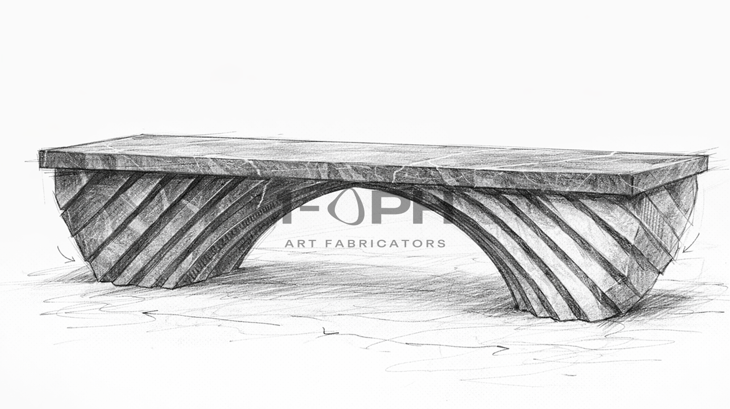 Nocturne Arch Marble Bench
