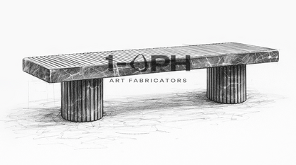 Fluted Column Marble Bench