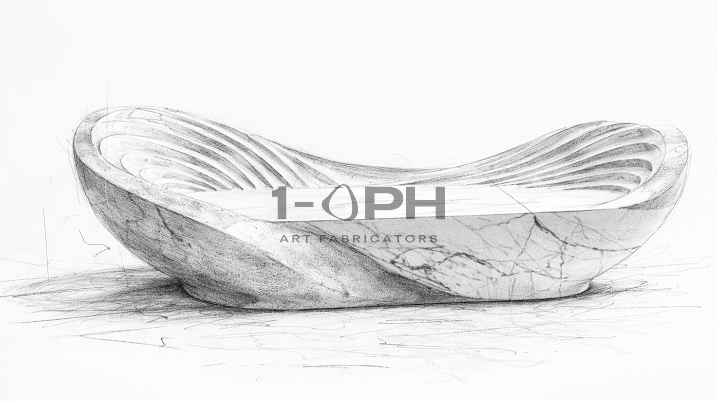 Aurelia Wave Marble Bench