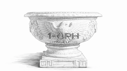 Imperial Eagle Marble Urn Planter