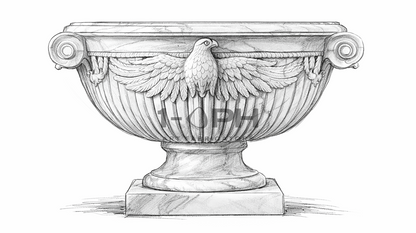 Imperial Eagle Marble Urn Planter