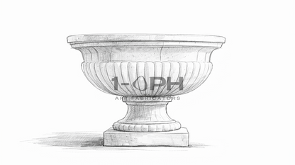 Grand Fluted Estate Marble Urn Planter