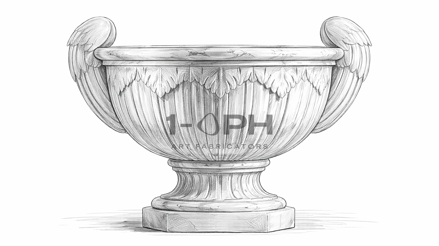 Carrara Winged Classical Marble Urn Planter