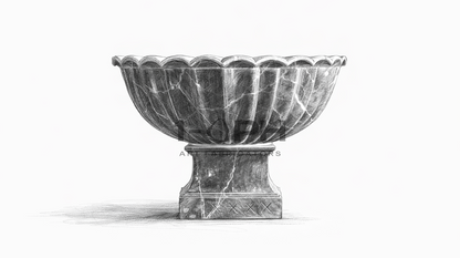 Nero Fluted Marble Urn Planter