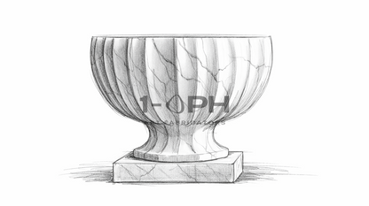 Fluted Marble Urn Planter
