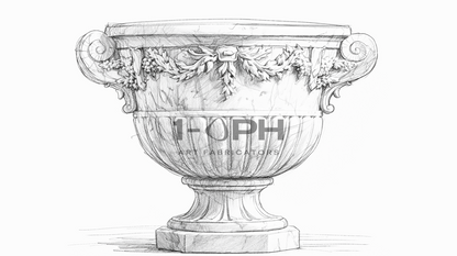 Carrara Floral Garland Marble Urn Planter