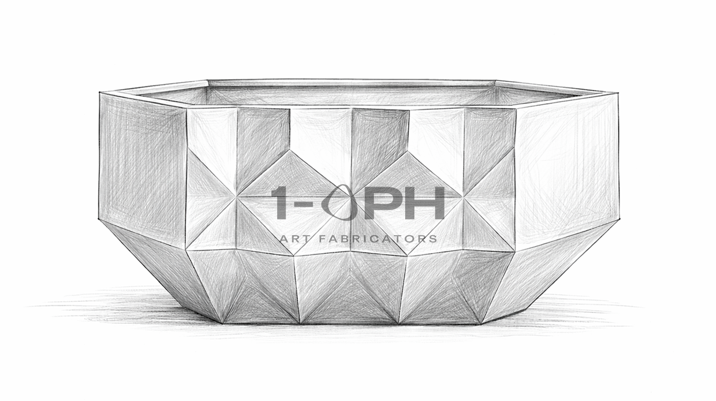 Faceted Bronze Geometric Luxury Planter