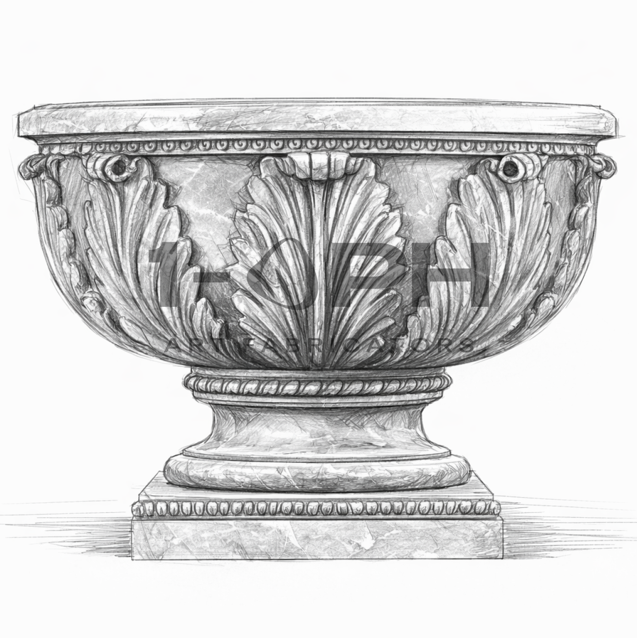 Pietra Grey Acanthus Luxury Marble Urn Planter