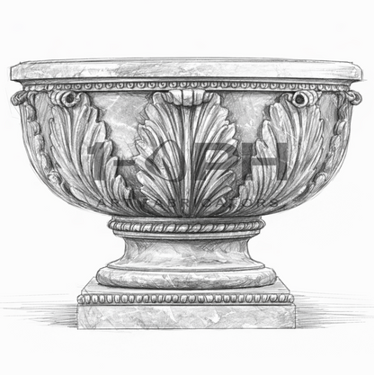 Pietra Grey Acanthus Luxury Marble Urn Planter