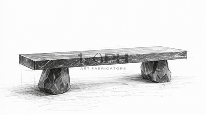 Obsidian Edge Marble Bench