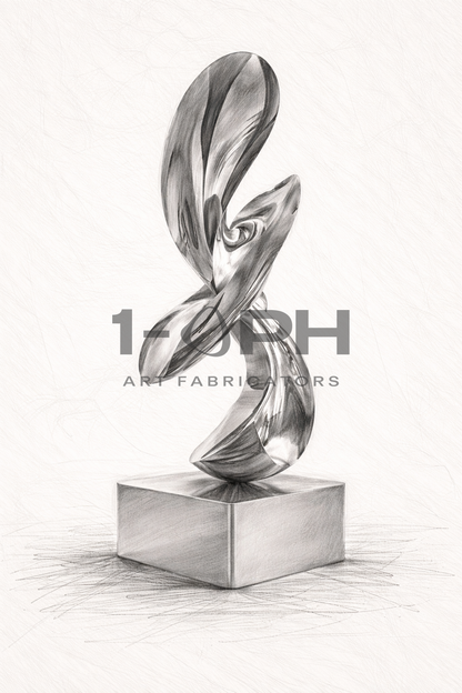 Chromaflux Helix — Polished Stainless Steel Sculpture