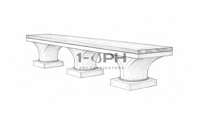 Arcadia Stone & Walnut Bench