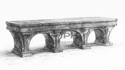 Imperial Triple Arch Marble Bench