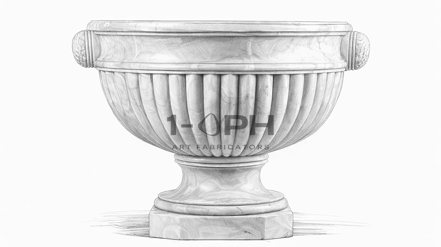 Egyptian Beige Classical Marble Urn Planter
