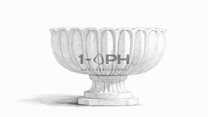 Fluted Crown Marble Urn Planter