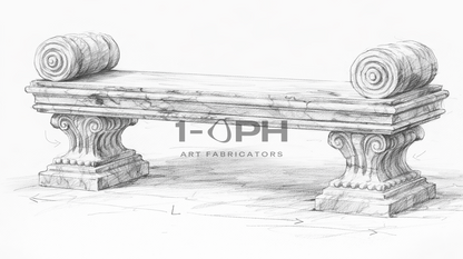 Imperial Volute Marble Bench