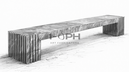 Strata Linear Marble Bench