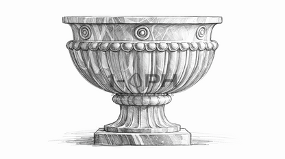 Pietra Grey Classical Fluted Marble Urn Planter