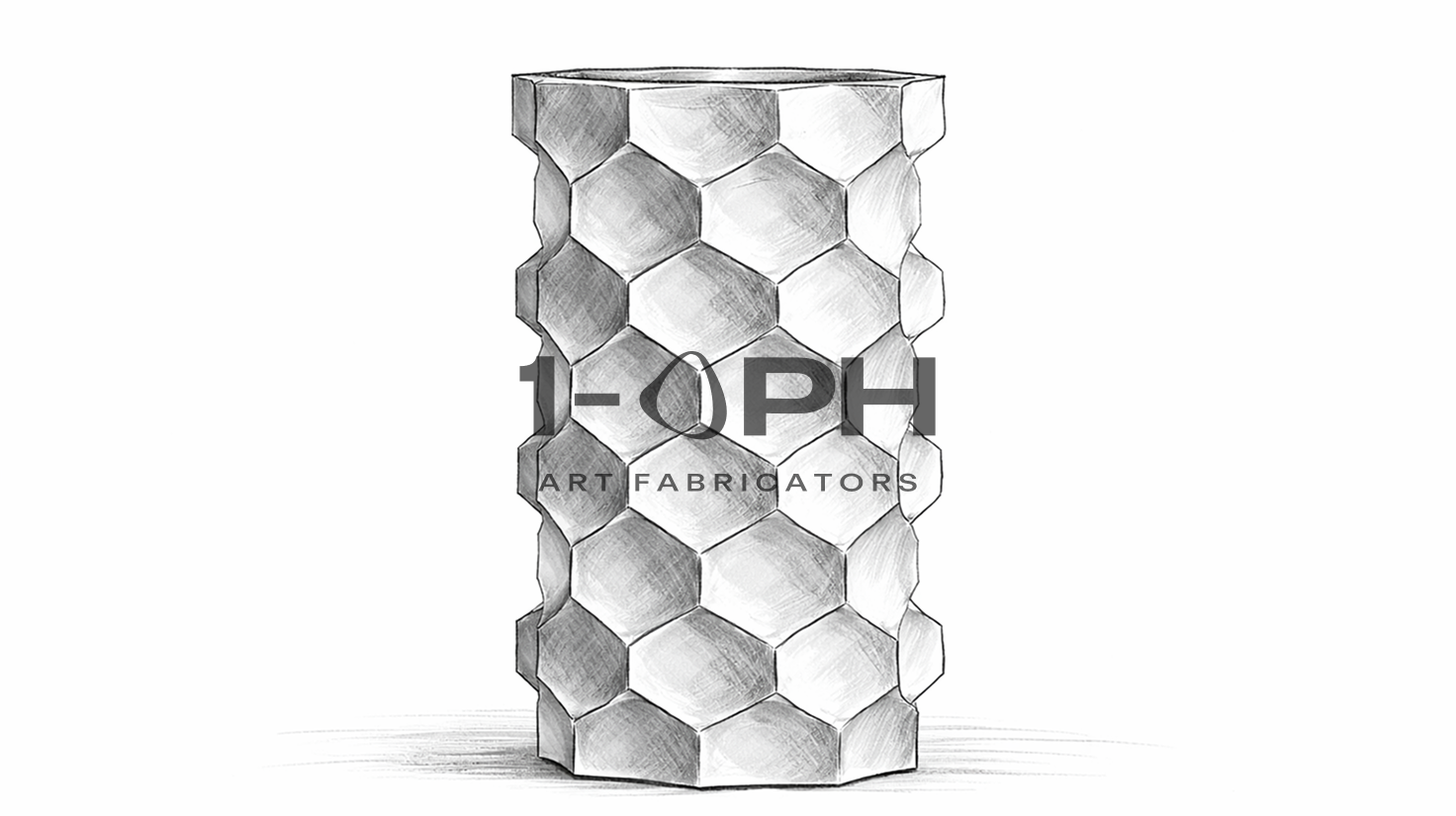 HexaFacet Stainless Steel Luxury Column Planter
