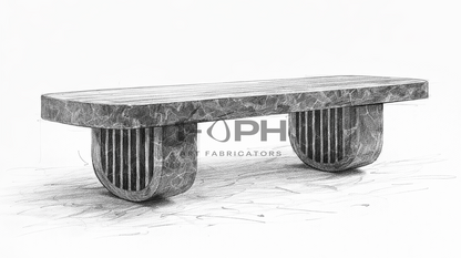 Obsidian Column Marble Bench