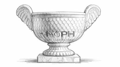 Aquila Wing Marble Urn Planter