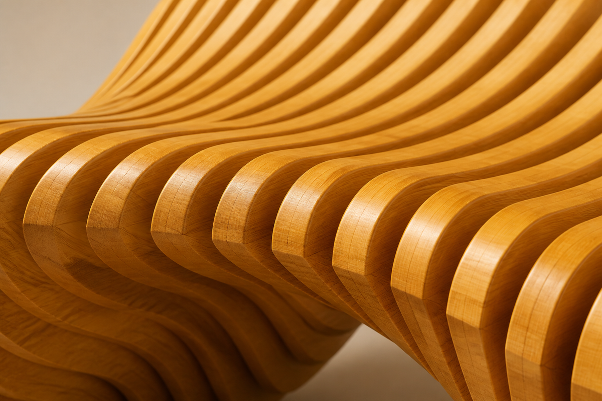 SOLAR STRATA BENCH XXIII, close studio detail of the surface and material