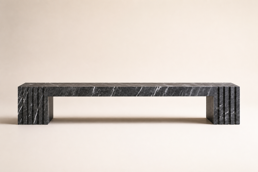 Strata Linear Marble Bench