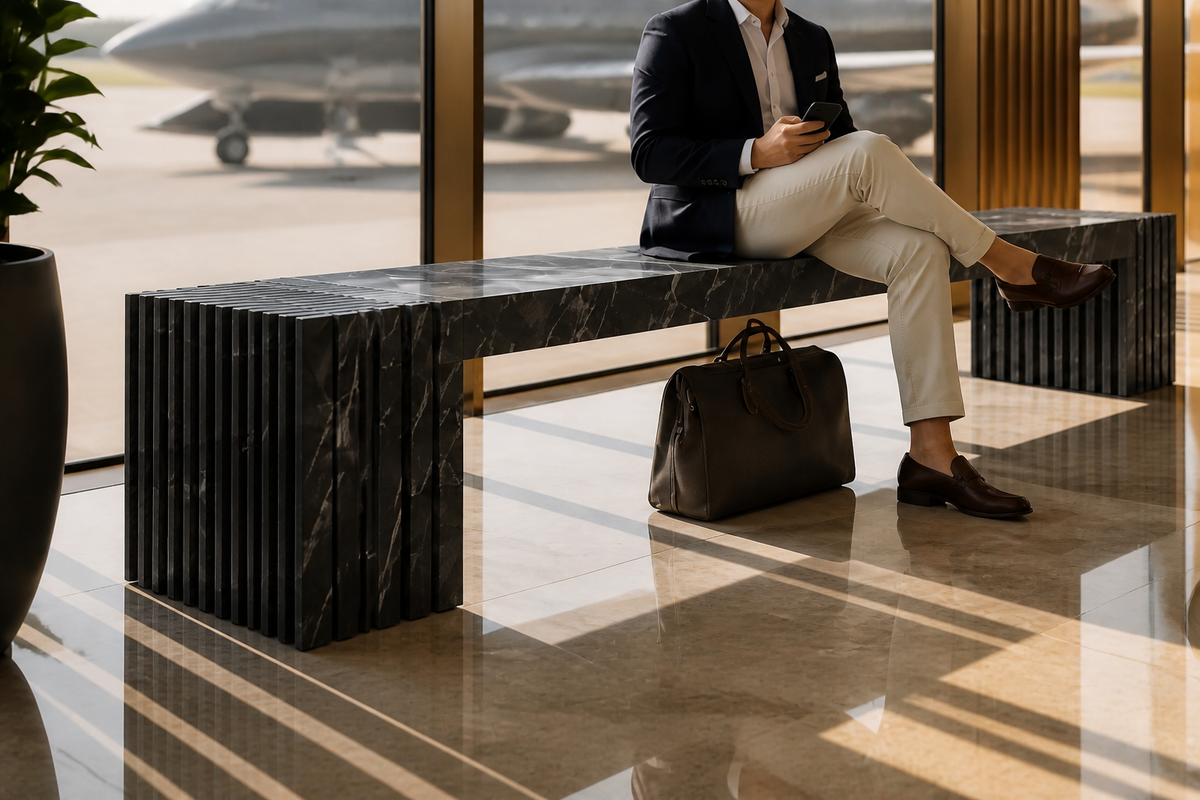 Strata Linear Marble Bench