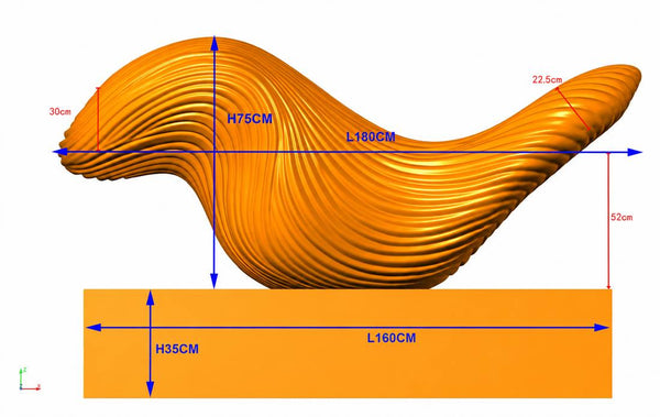 The CAD model of Stravia Waves before carving