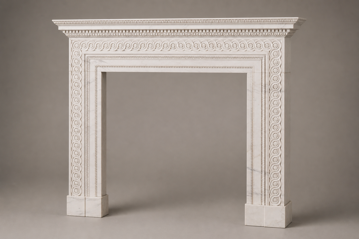 Suzu fireplace, studio view of the whole piece