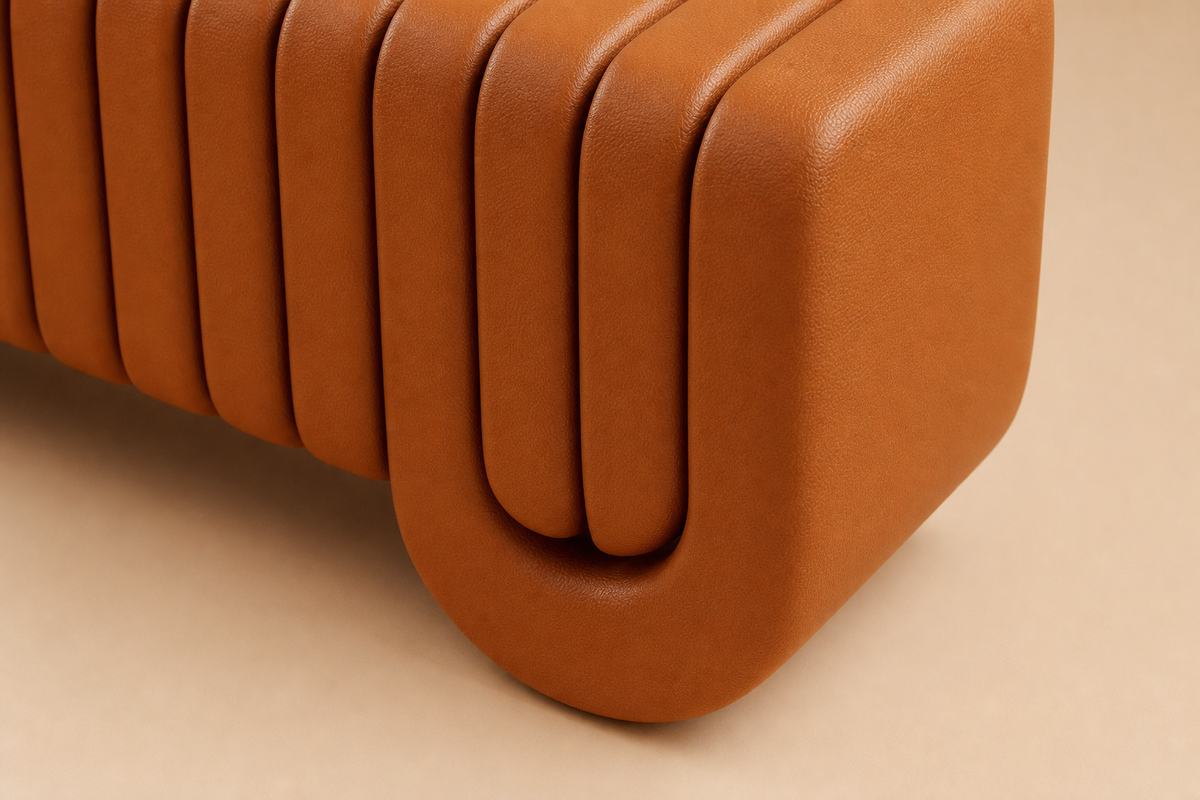 TERRA STRATA BENCH XXII stone, close studio detail of the surface and material