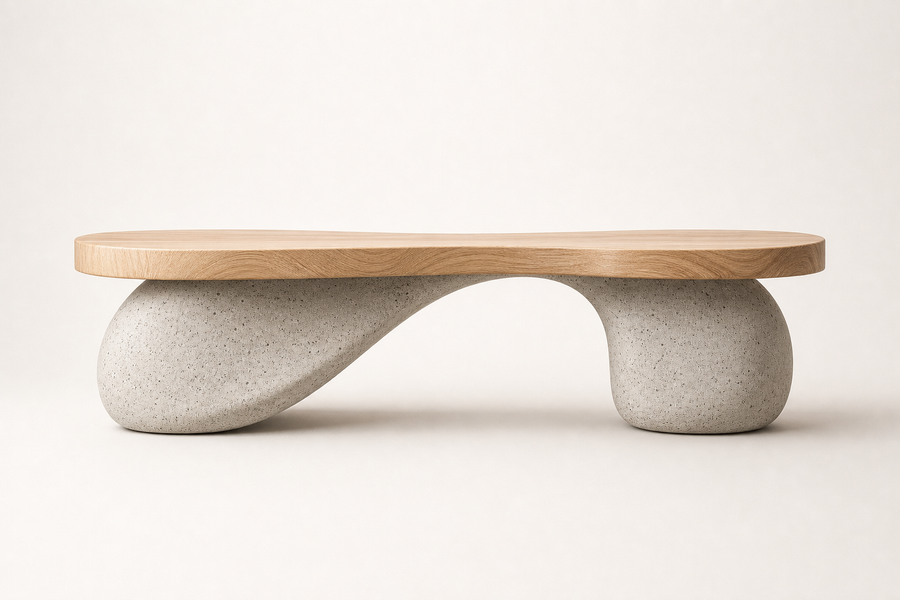 TerraFlow Wood & Stone Bench