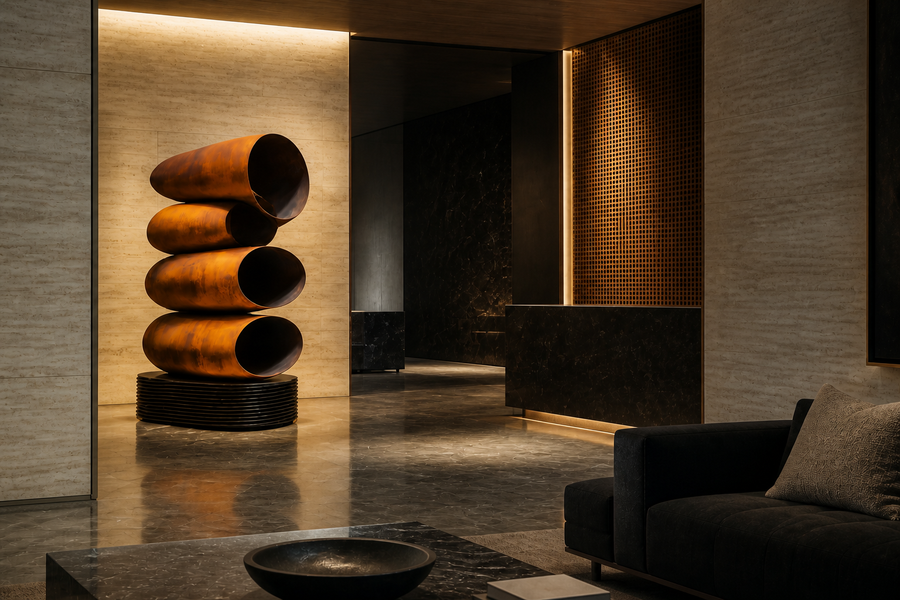 Thimphu — corten steel monolith by 1-OPH