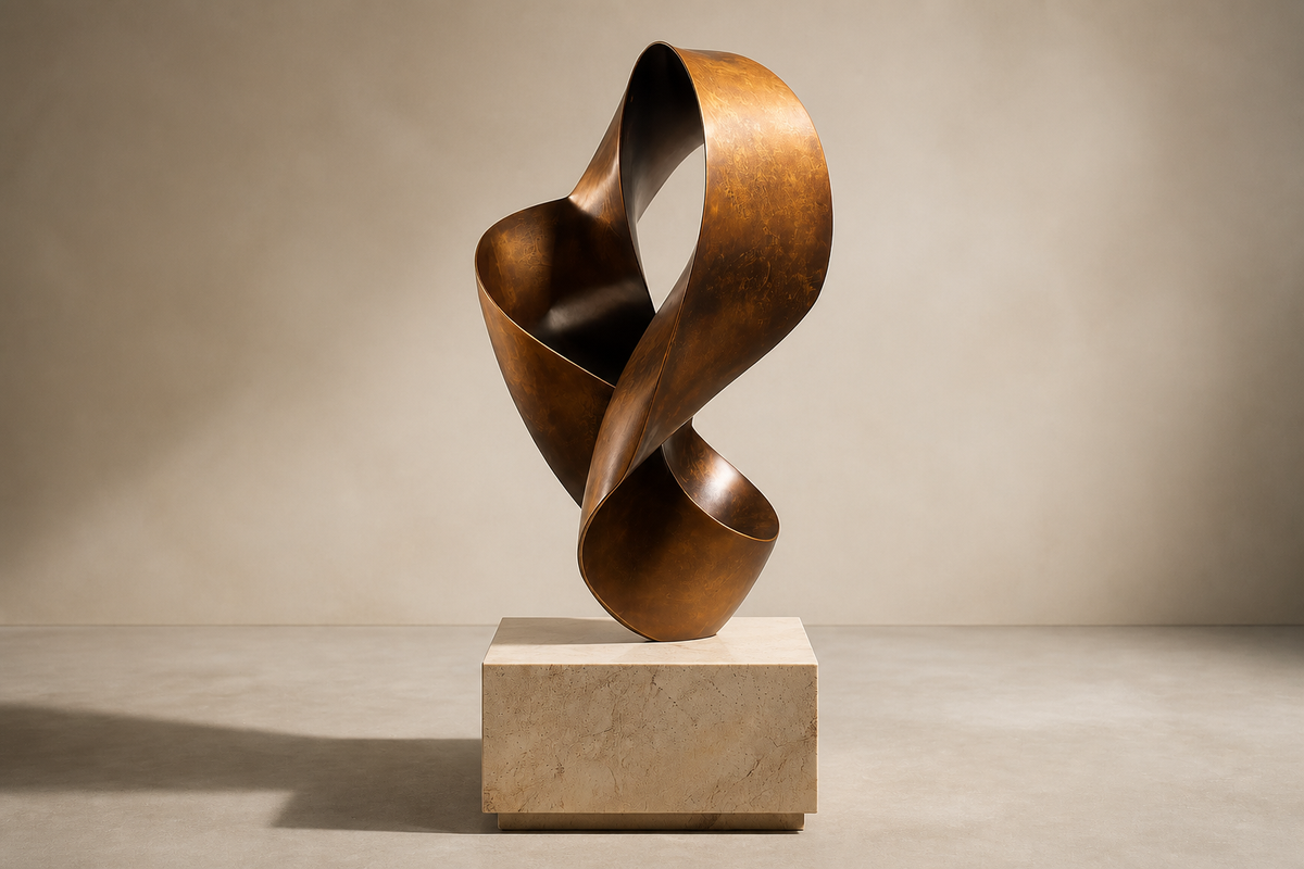 Turais — Bronze on travertine sculpture by 1-OPH