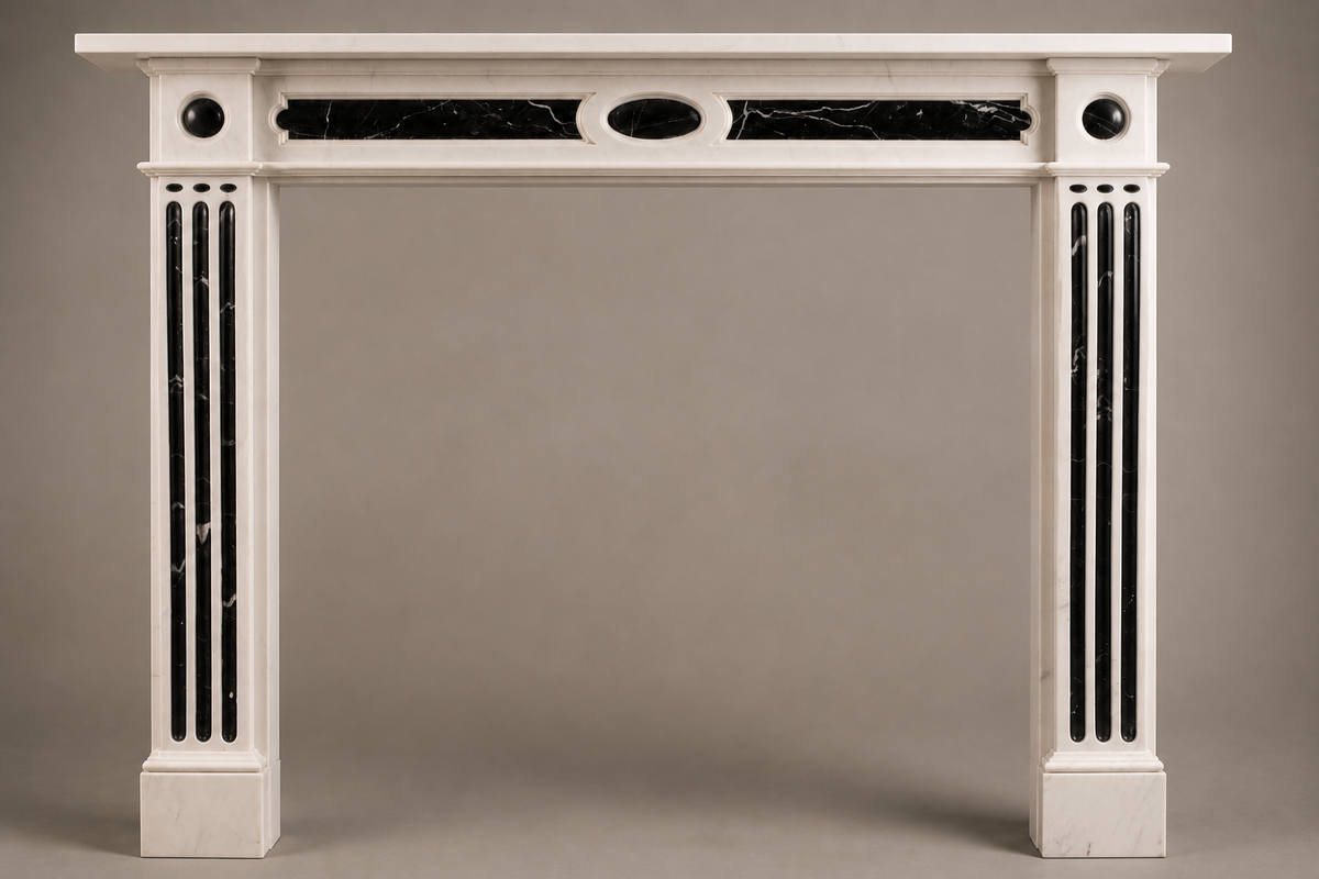 Vetta fireplace, side view showing the profile