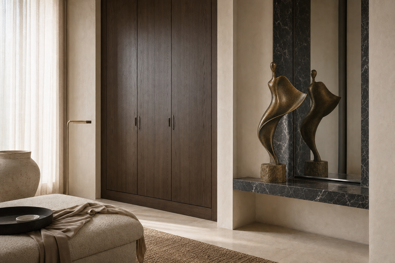 Wahat elongated bronze figure sculpture by 1-OPH