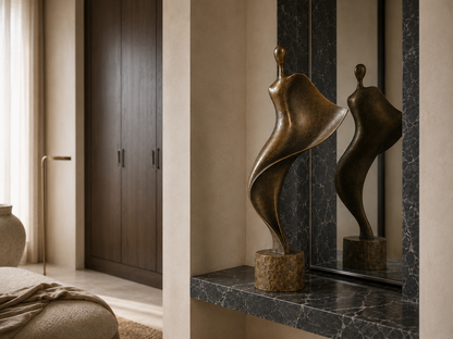Wahat elongated bronze figure sculpture by 1-OPH