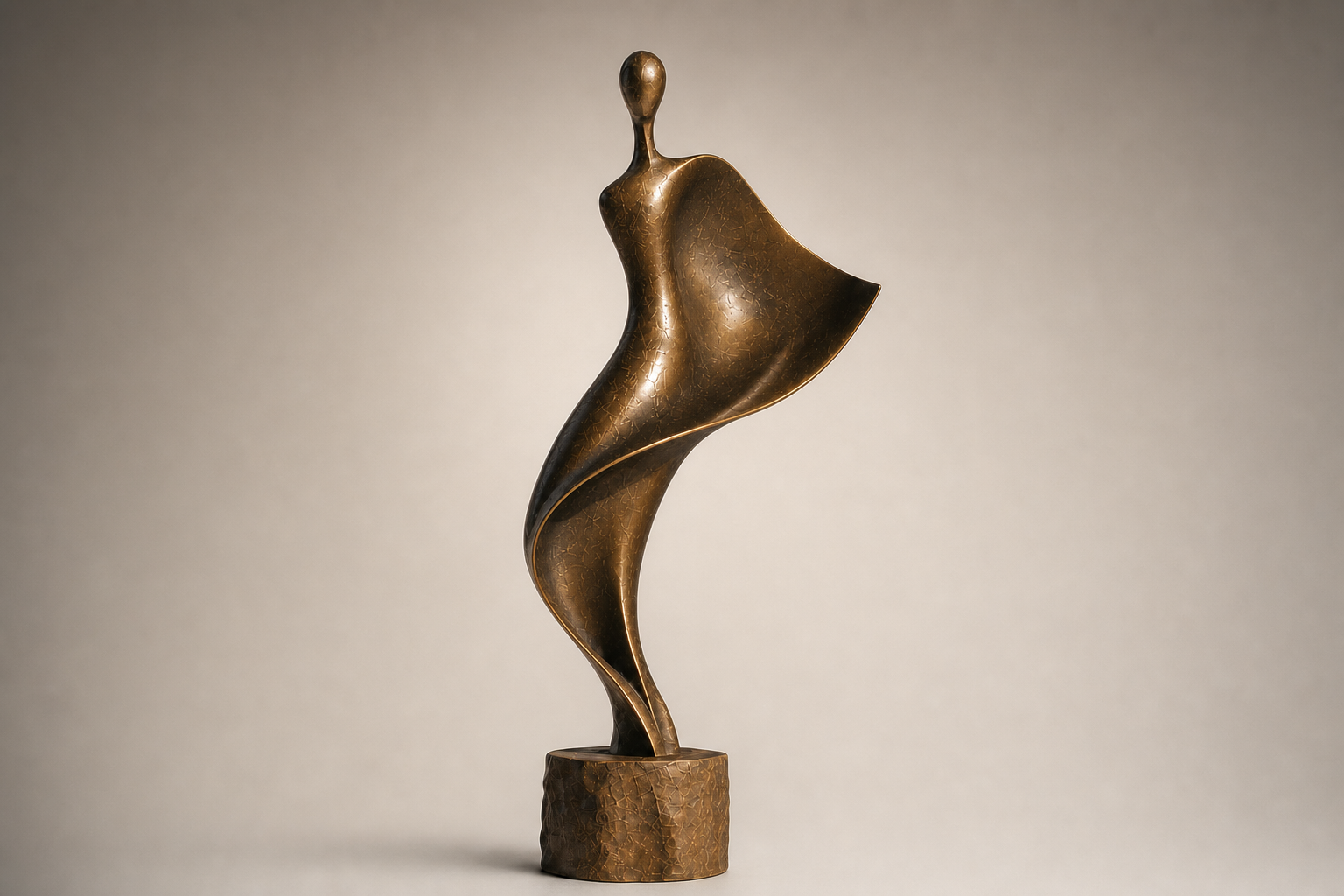 Wahat elongated bronze figure sculpture by 1-OPH
