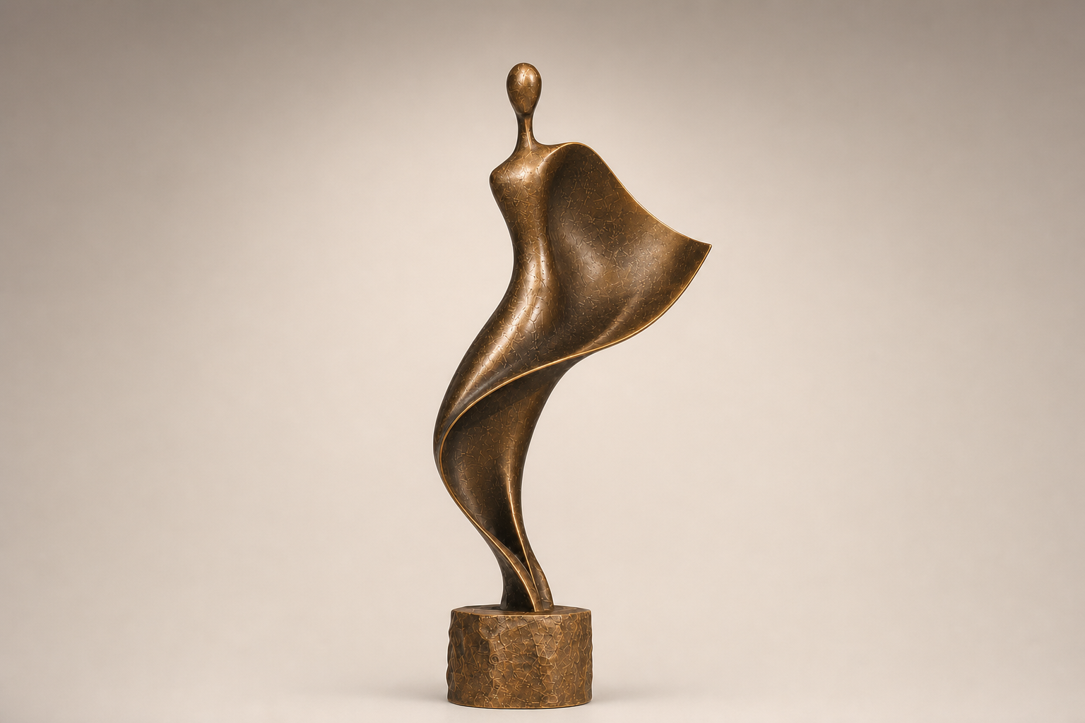 Wahat elongated bronze figure sculpture by 1-OPH