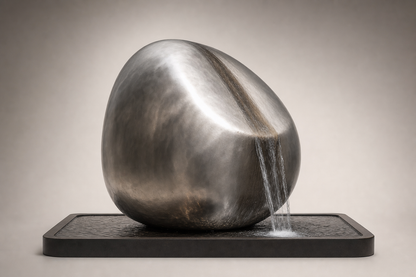 Yaku stainless steel water feature by 1-OPH, side elevation